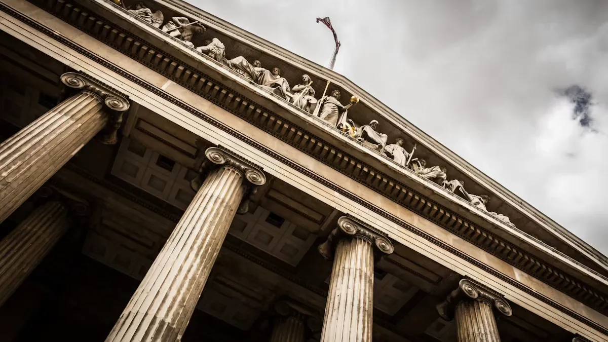 Institutional government building representing financial market regulators