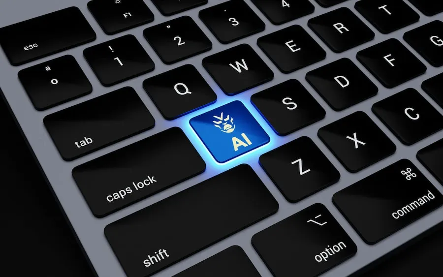 A backlit computer keyboard