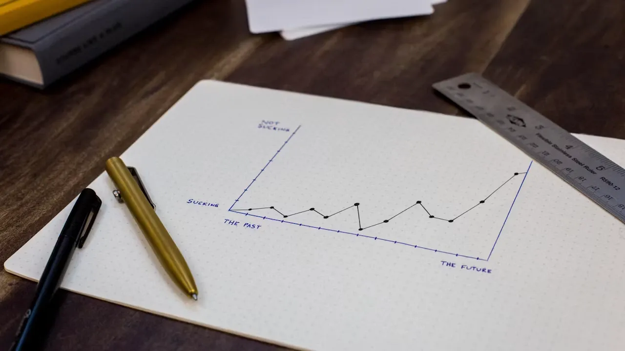 Analyst reviewing the limitations of a single performance metric on paper