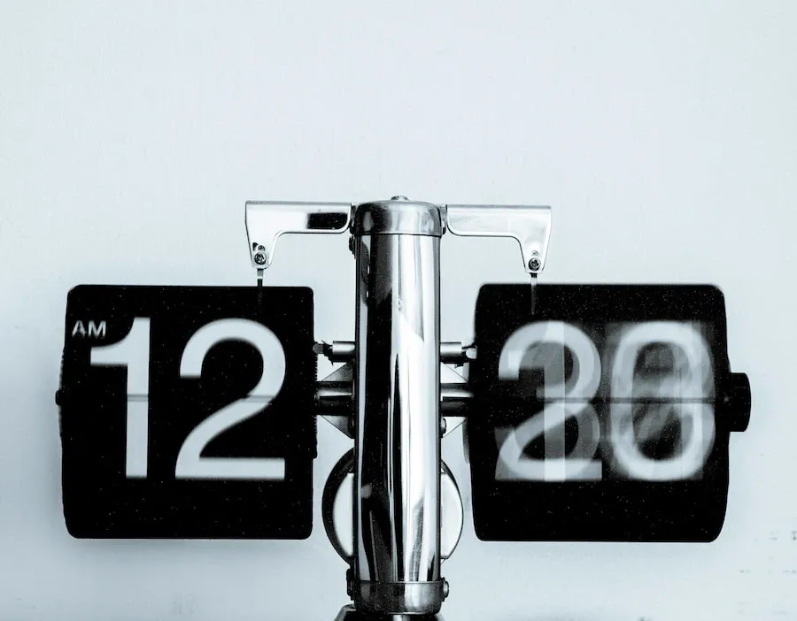 An analog clock marking the hour