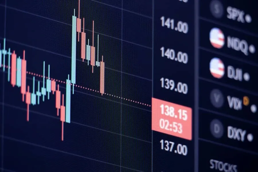 A screen showing a trading interface