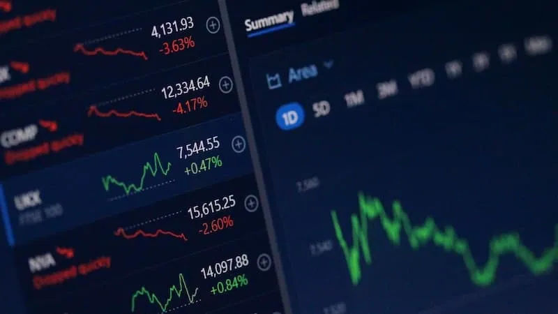 A trading application interface