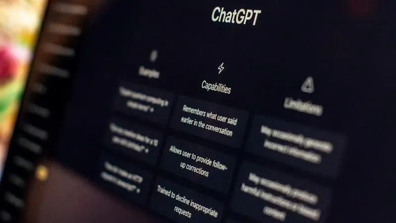 A close-up of an AI assistant screen