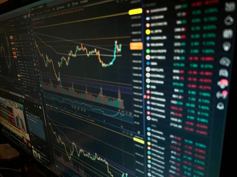 A computer screen full of market data