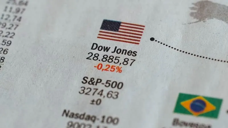 Printed financial text