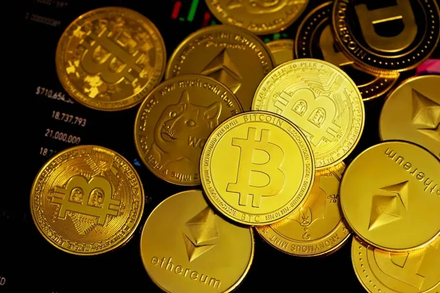 A stack of gold coins