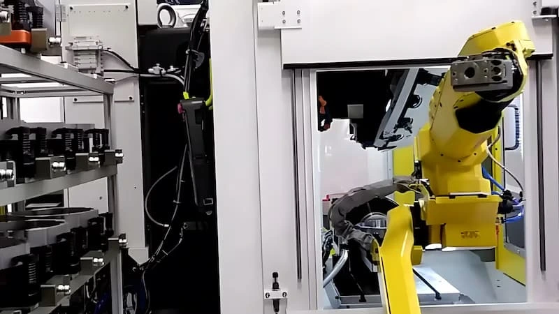 A robot arm in a factory