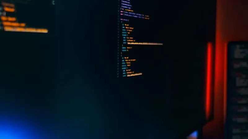A screen displaying lines of code