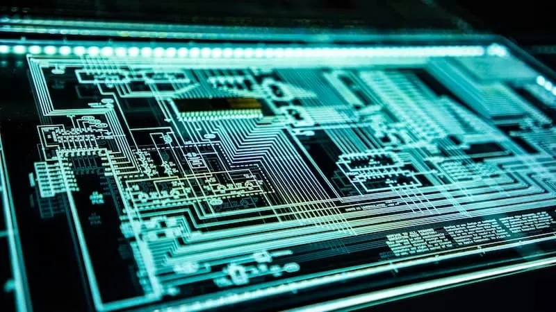 A teal LED panel