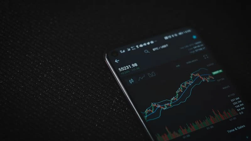 A smartphone on a dark surface