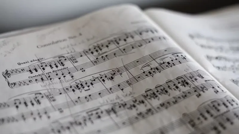 A close-up of sheet music