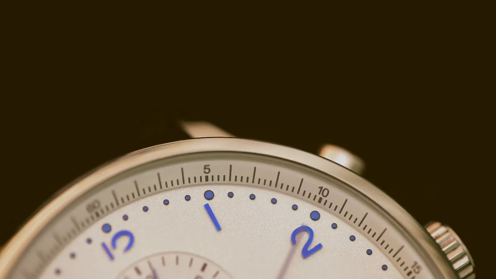 A grey chronograph watch