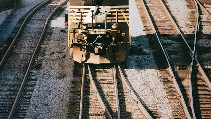 Parallel railway tracks running side by side
